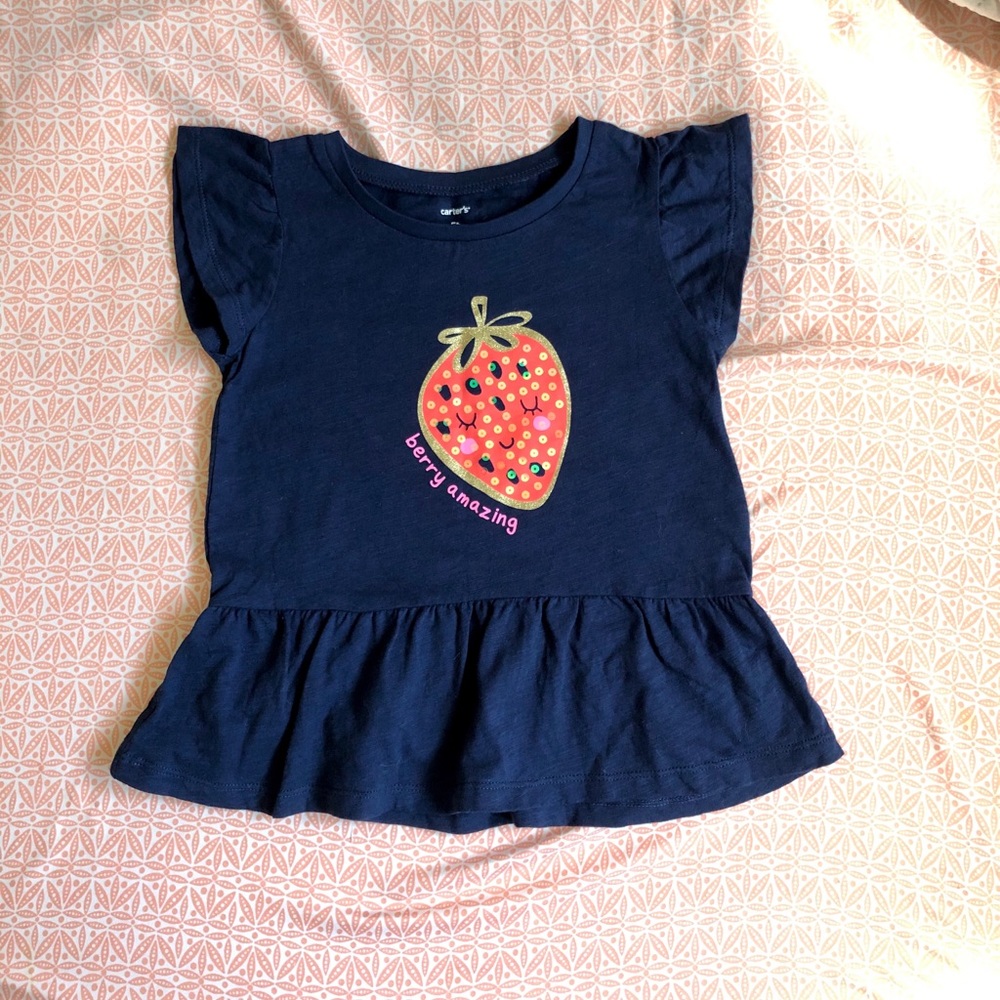 Carter Strawberry Peplum Tee